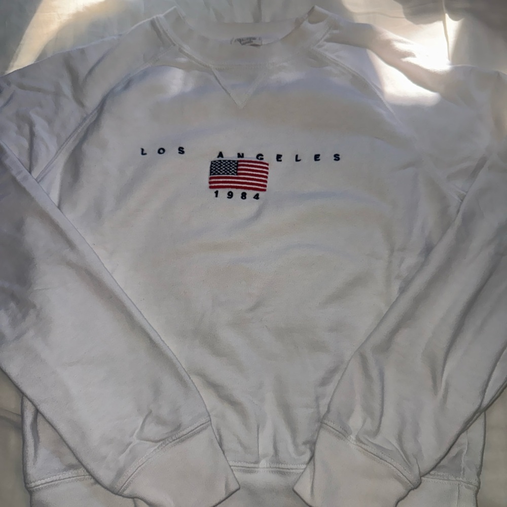 Brandy Melville White Los Angeles 1984 Sweater